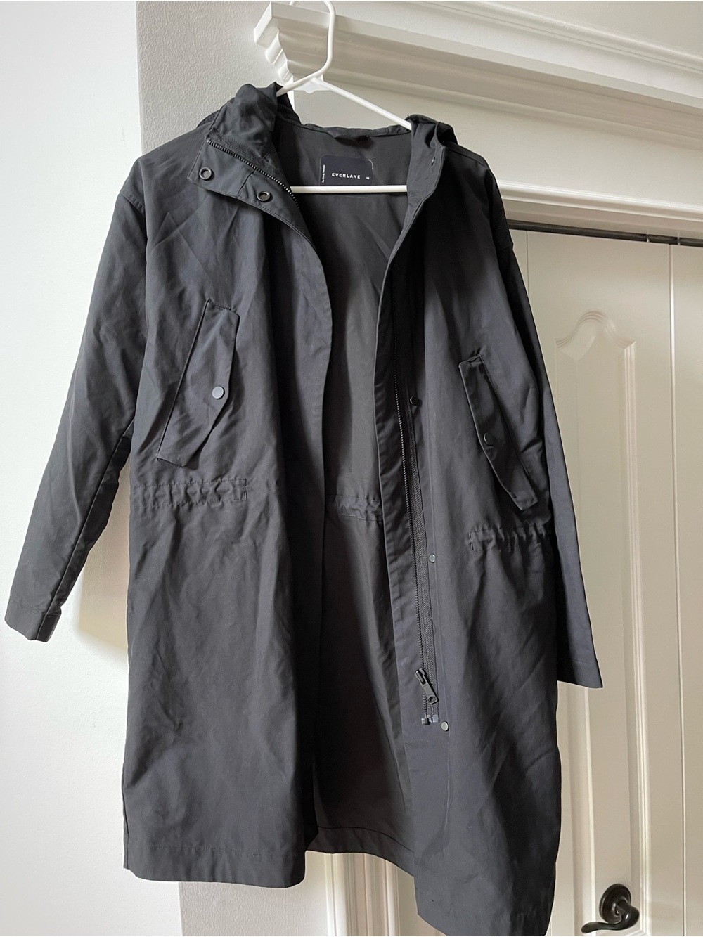 Everlane Women's Black Hooded Rain Jacket
